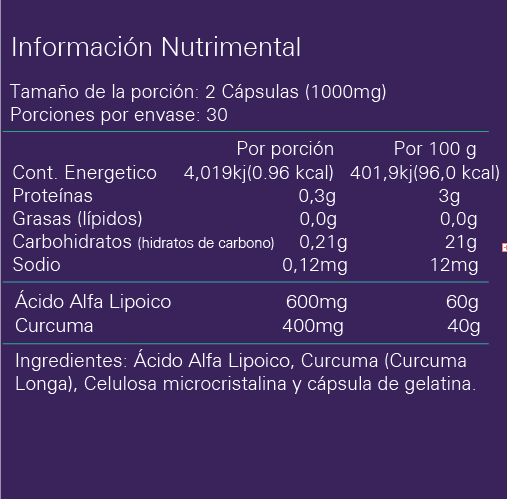 Acido Alpha Lipoico 500 mg 60 caps